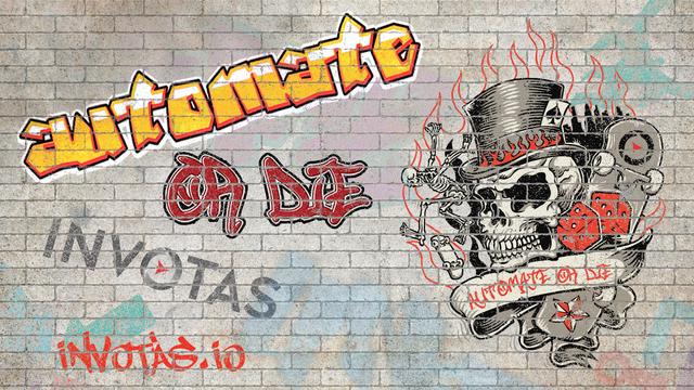 Booth Wall Graphic — Automate or Die