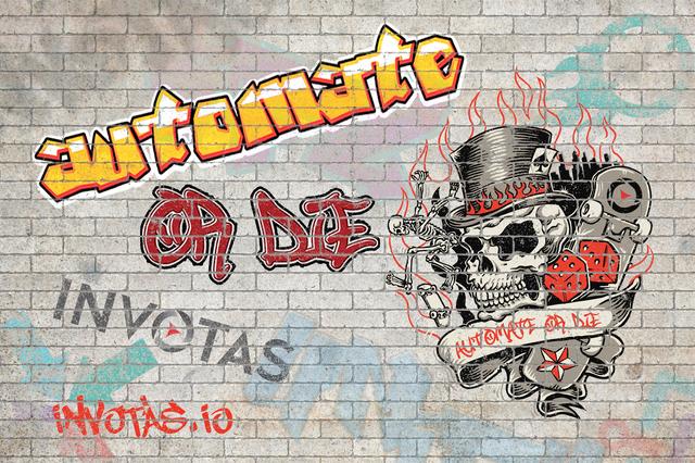 Booth Wall Graphic — Automate or Die