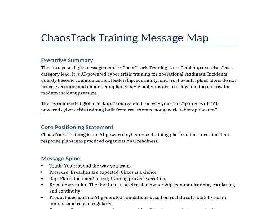 Message Map & Positioning System, ChaosTrack